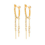 Brinco Isis Fios de Pérolas Folheado a Ouro 18k