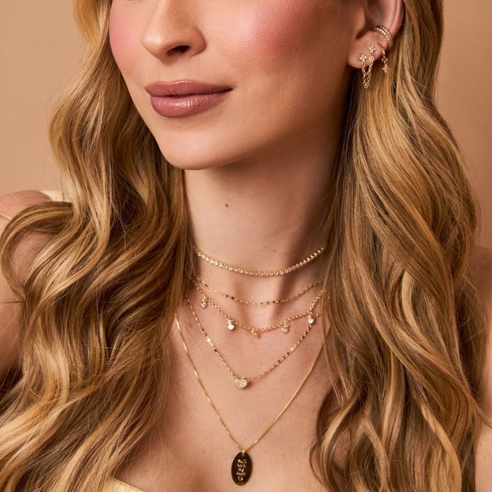 Colar de Coração Fernanda Zircônias Folheado a Ouro 18k