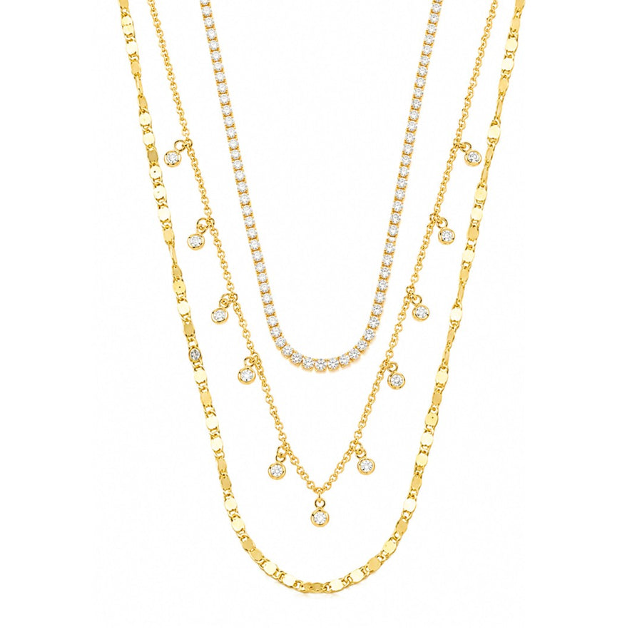 Mix de Colares Maria Helena Zircônias Folheado a Ouro 18k
