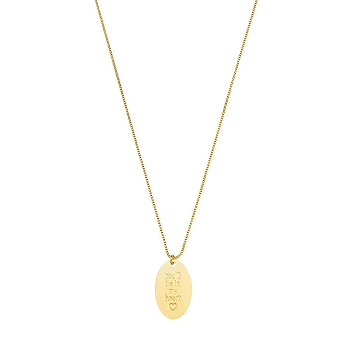 Colar Medalha Youll Be In My Heart Folheado a Ouro 18k