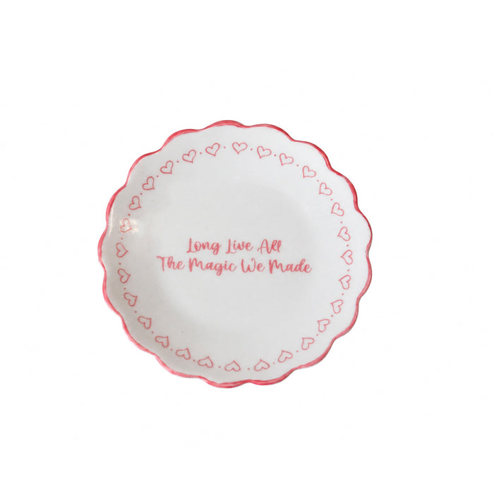 Pratinho Porta Joia do Dia Piuka Porcelana Long Live All The Magic We Made