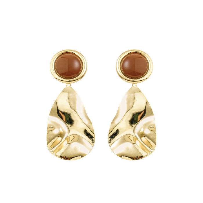 Bringo Orgânico Cora Marrom Folheado a Ouro 18k