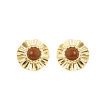 Brinco Orgânico Luisa Marrom Folheado a Ouro 18k