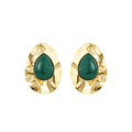 Brinco Gota Orgânico Kelly Verde Folheado a Ouro 18k