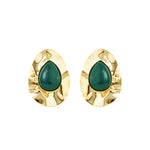 Brinco Gota Orgânico Kelly Verde Folheado a Ouro 18k