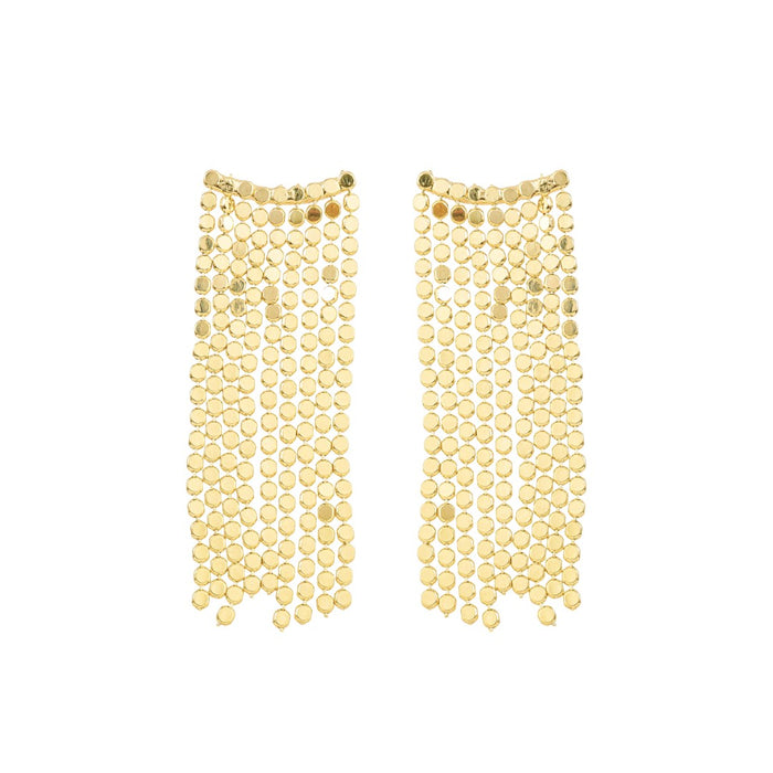 Brinco Ear Cuff Marcela Franjas Folheado a Ouro 18k