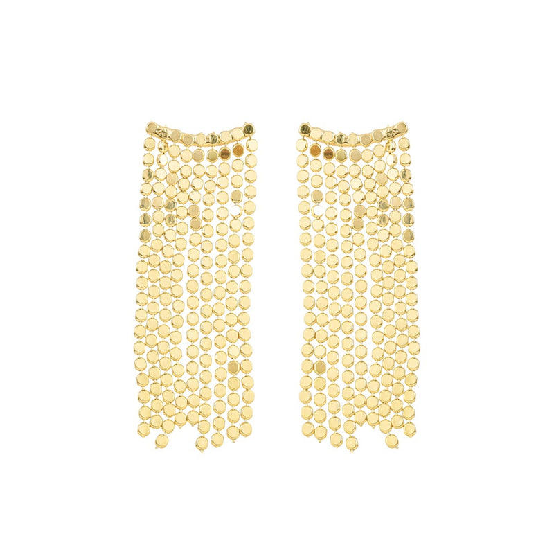 Brinco Ear Cuff Marcela Franjas Folheado a Ouro 18k
