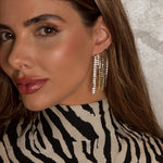 Brinco Ear Cuff Marcela Franjas Folheado a Ouro 18k