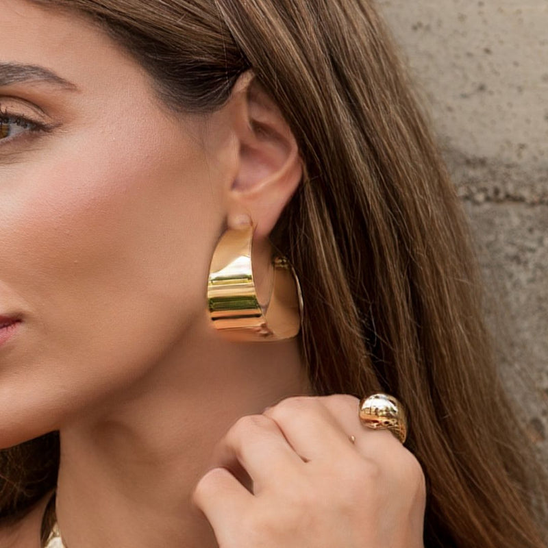 Brinco Argola Renata Folheado a Ouro 18k