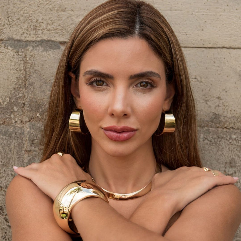 Brinco Argola Renata Folheado a Ouro 18k