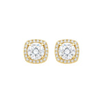 Brinco Ponto de Luz Quadrado Luana Zircônias Folheado a Ouro 18k