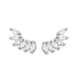 Brinco Ear Cuff Helena Zircônias Folheado em Ródio Branco