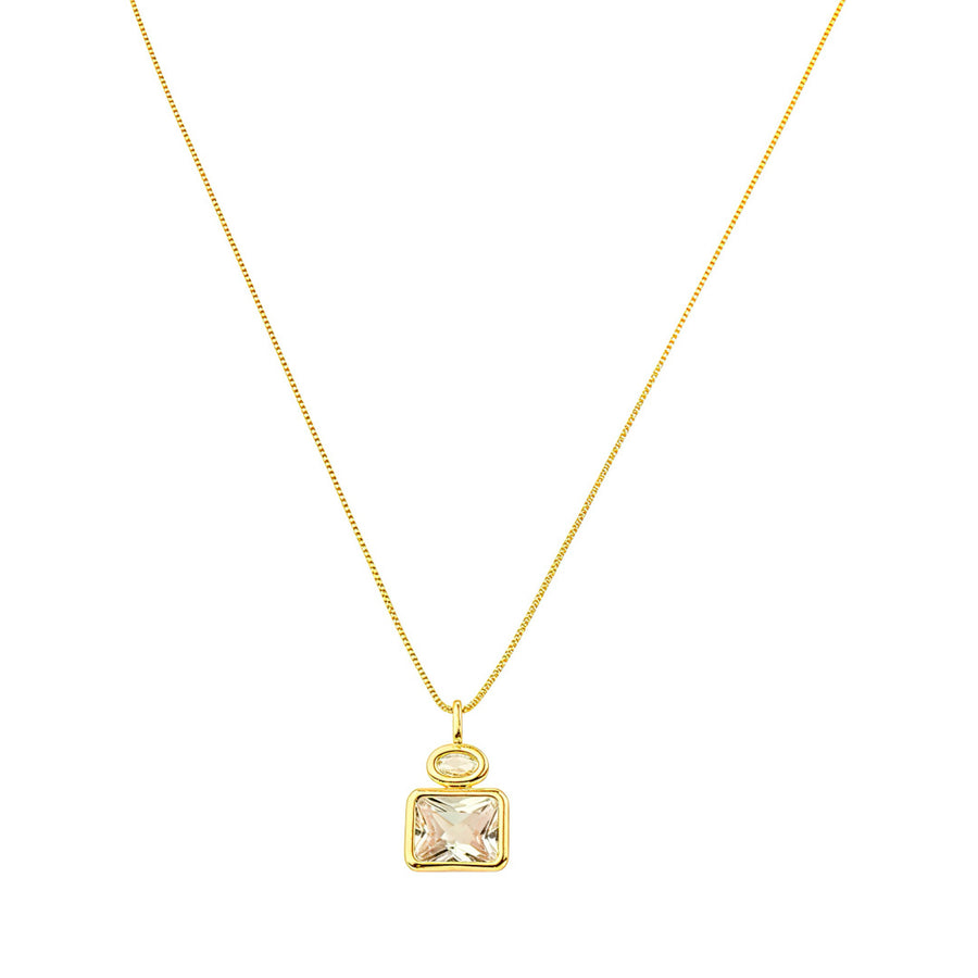 Colar Longo Helena Zircônia Folheado a Ouro 18k