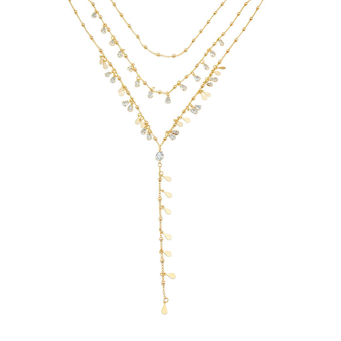 Mix de Colares Lola Gotinhas Zircônias Folheado a Ouro 18k