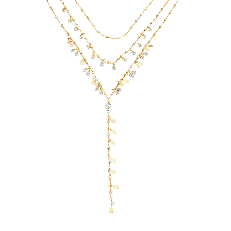 Mix de Colares Lola Gotinhas Zircônias Folheado a Ouro 18k