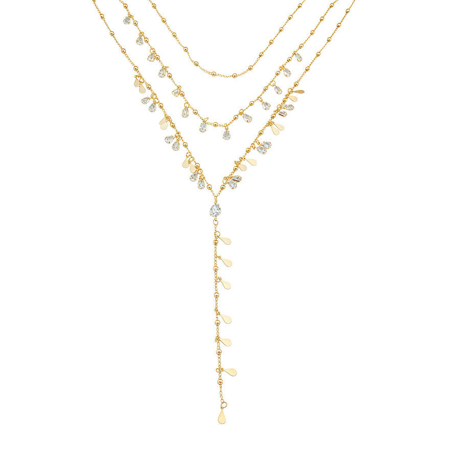 Mix de Colares Lola Gotinhas Zircônias Folheado a Ouro 18k