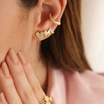 Trio de Brincos Sofia Coração Zircônias Folheado a Ouro 18k