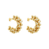 Brinco de Argola Gaya Esferas Folheado a Ouro 18k