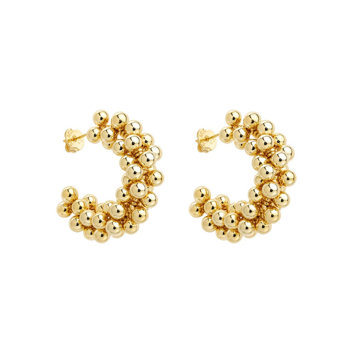 Brinco de Argola Gaya Esferas Folheado a Ouro 18k