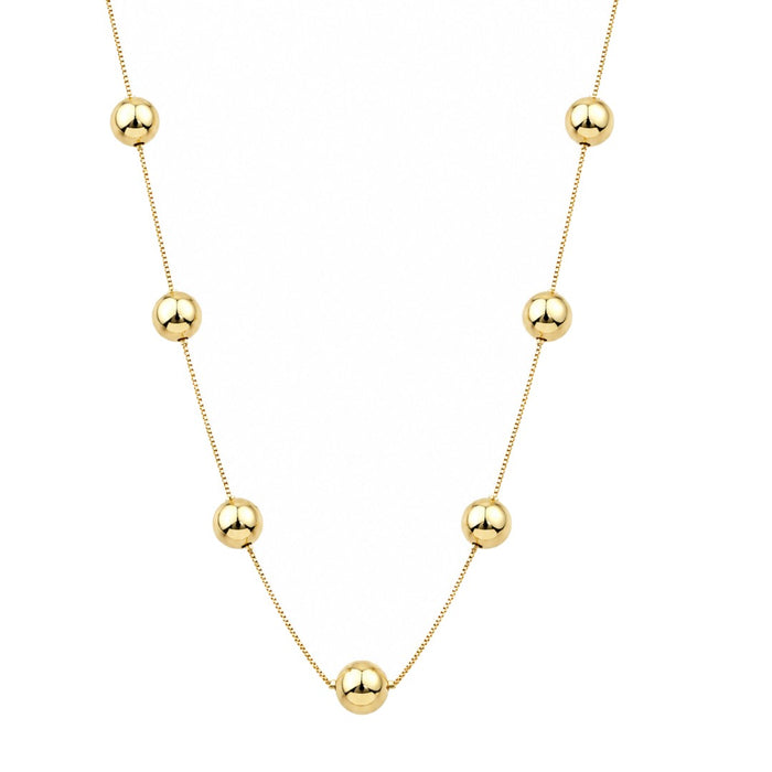 Colar Longo Estela Esferas Folheado a Ouro 18k