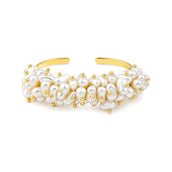 Bracelete Pérolas de Água Doce Maya Folheado a Ouro 18k