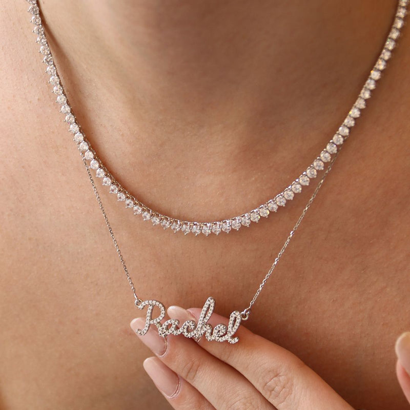 Colar Personalizado Nome Moissanite Prata 925