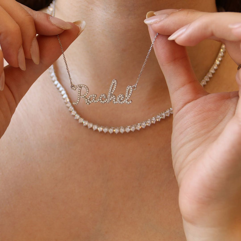 Colar Personalizado Nome Moissanite Prata 925
