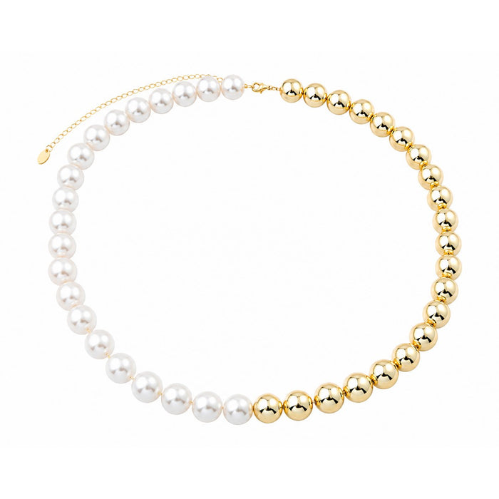 Colar de Pérolas e Metal Ana Folheado a Ouro 18k
