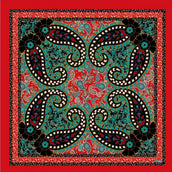 Lenço de Seda Charlotte Paisley Vermelho