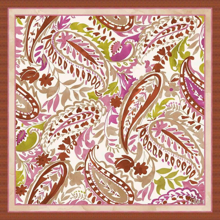 Lenço de Seda Charlotte Paisley Marrom