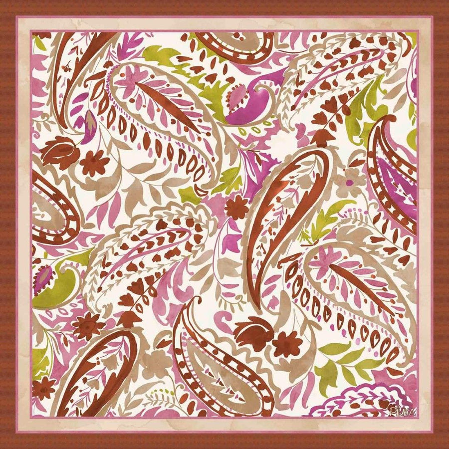 Lenço de Seda Charlotte Paisley Marrom