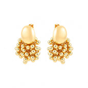Brinco Meia Esfera Rafa Folheado a Ouro 18k