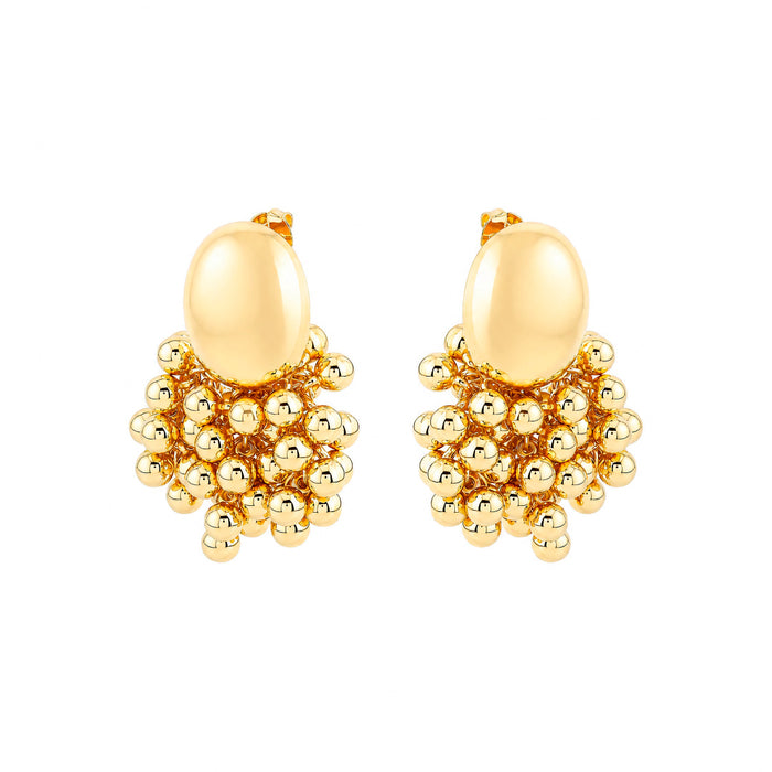 Brinco Meia Esfera Rafa Folheado a Ouro 18k