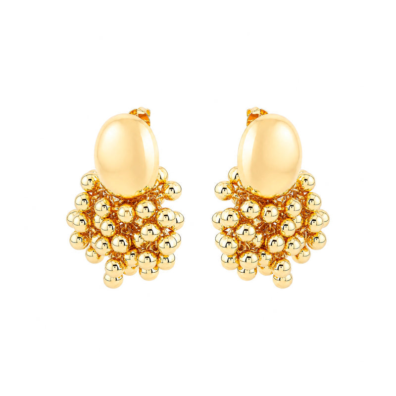 Brinco Meia Esfera Rafa Folheado a Ouro 18k