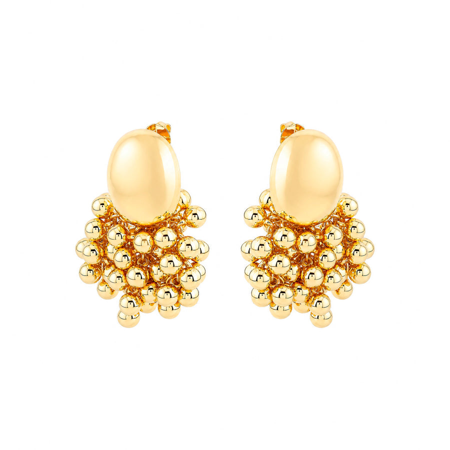 Brinco Meia Esfera Rafa Folheado a Ouro 18k