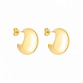 Brinco Meia Argola Jade Folheado a Ouro 18k
