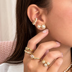 Brinco Pérola Coração Maisa Folheado a Ouro 18k
