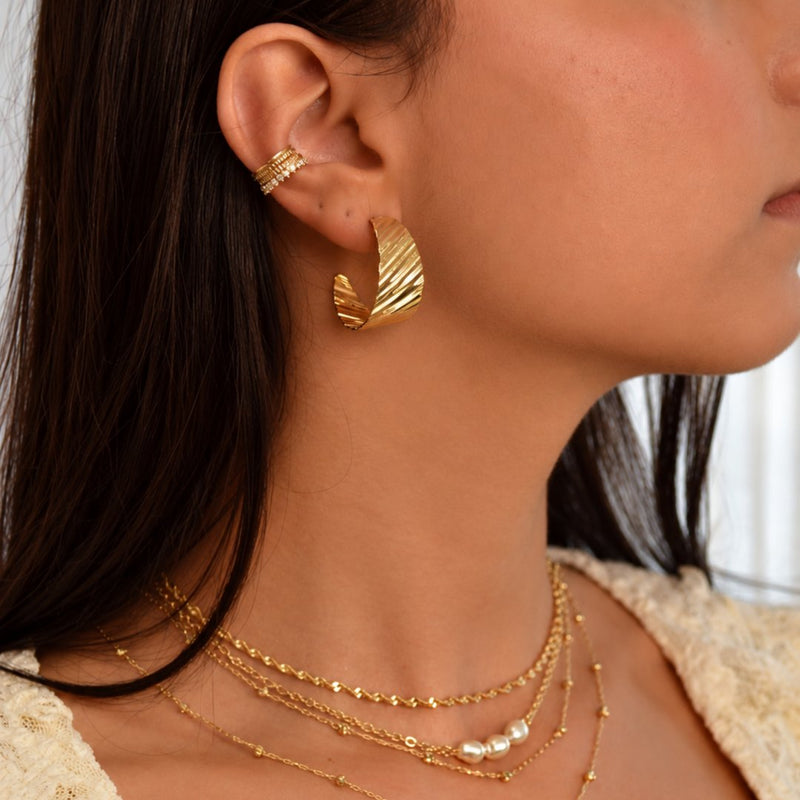 Brinco de Argola Esther Folheado a Ouro 18k