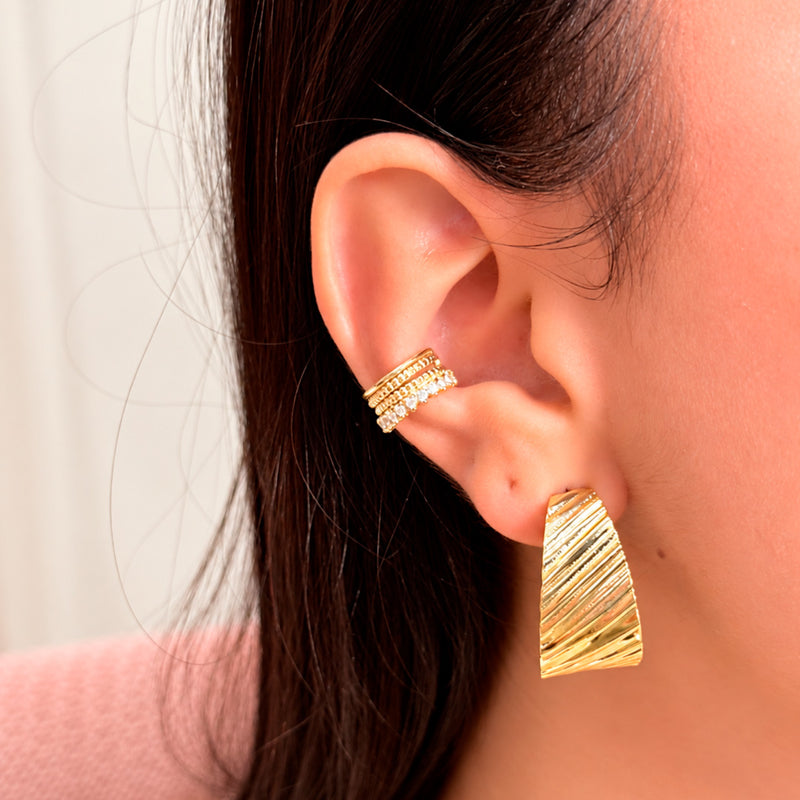 Brinco de Argola Esther Folheado a Ouro 18k