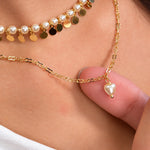 Choker Coração Erika Pérola Água Doce Folhedo a Ouro 18k