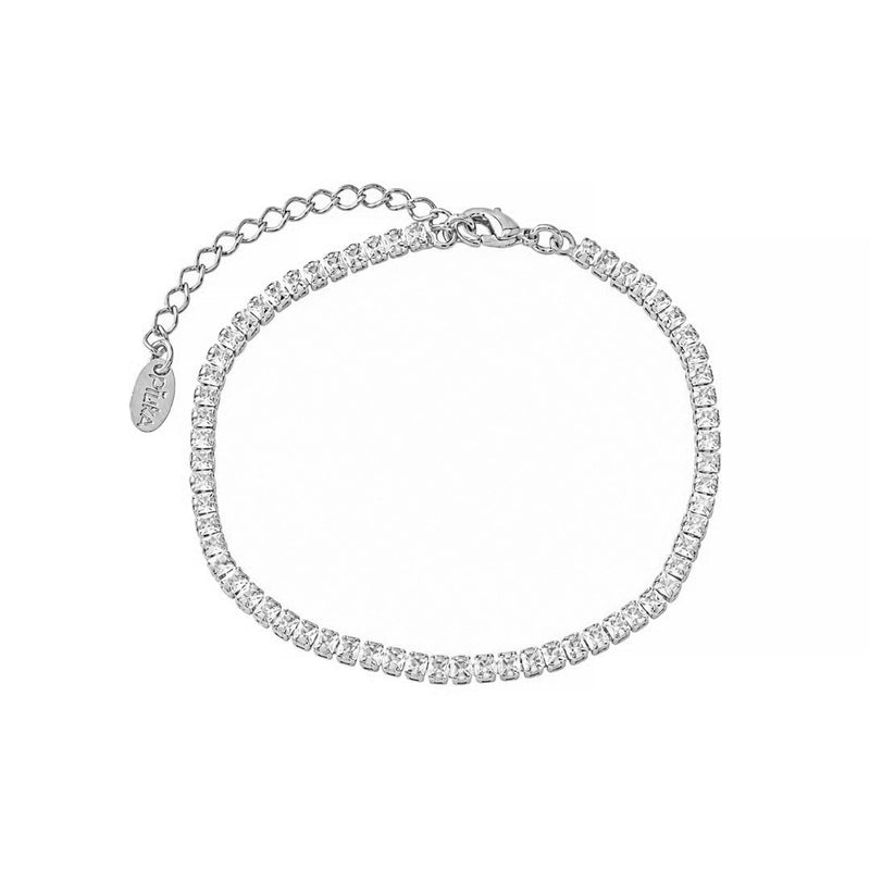 Pulseira Riviera Zircônias Liz em Ródio Branco