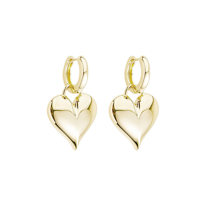 Brinco Argolinha Coração Cléo Folheado a Ouro 18k