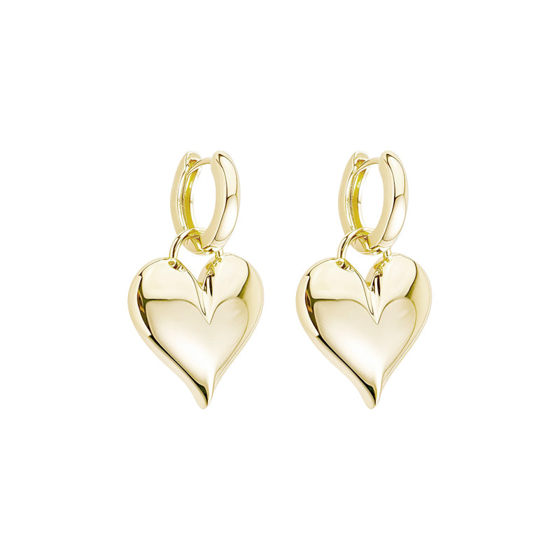 Brinco Argolinha Coração Cléo Folheado a Ouro 18k