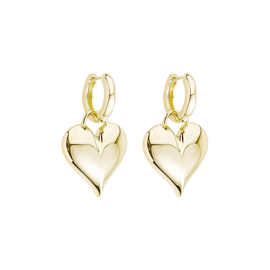 Brinco Argolinha Coração Cléo Folheado a Ouro 18k