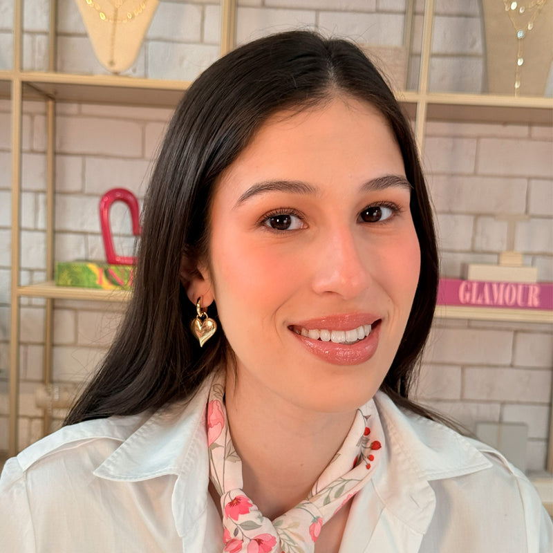 Brinco Argolinha Coração Cléo Folheado a Ouro 18k