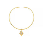 Gargantilha Serena Pingente Losango Folheada a Ouro 18k