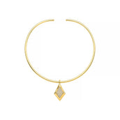 Gargantilha Serena Pingente Losango Folheada a Ouro 18k