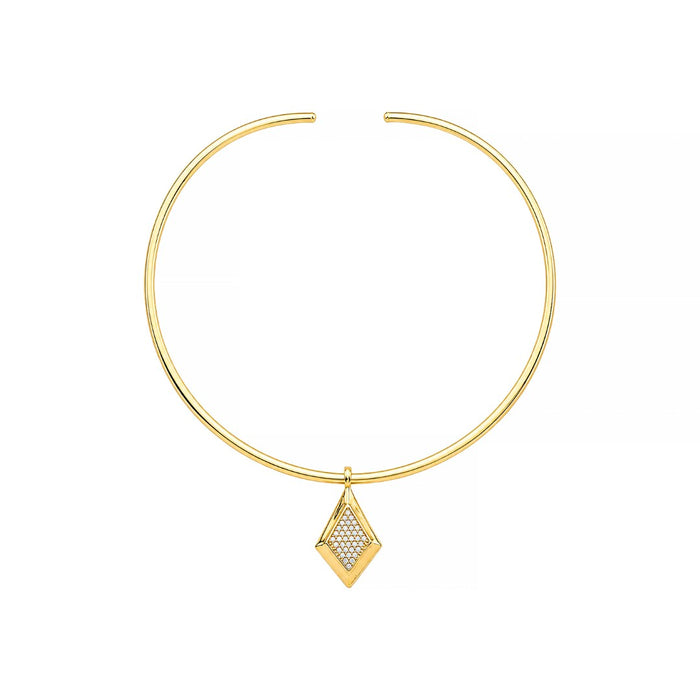 Gargantilha Serena Pingente Losango Folheada a Ouro 18k