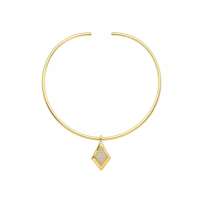 Gargantilha Serena Pingente Losango Folheada a Ouro 18k