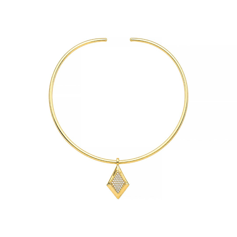 Gargantilha Serena Pingente Losango Folheada a Ouro 18k